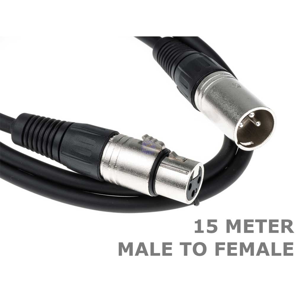 Close-up of XLR Male to Female Cable connectors